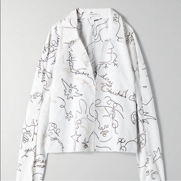 Aritzia Babaton Embroidered Blouse | White | Size Small - Picture 1 of 6